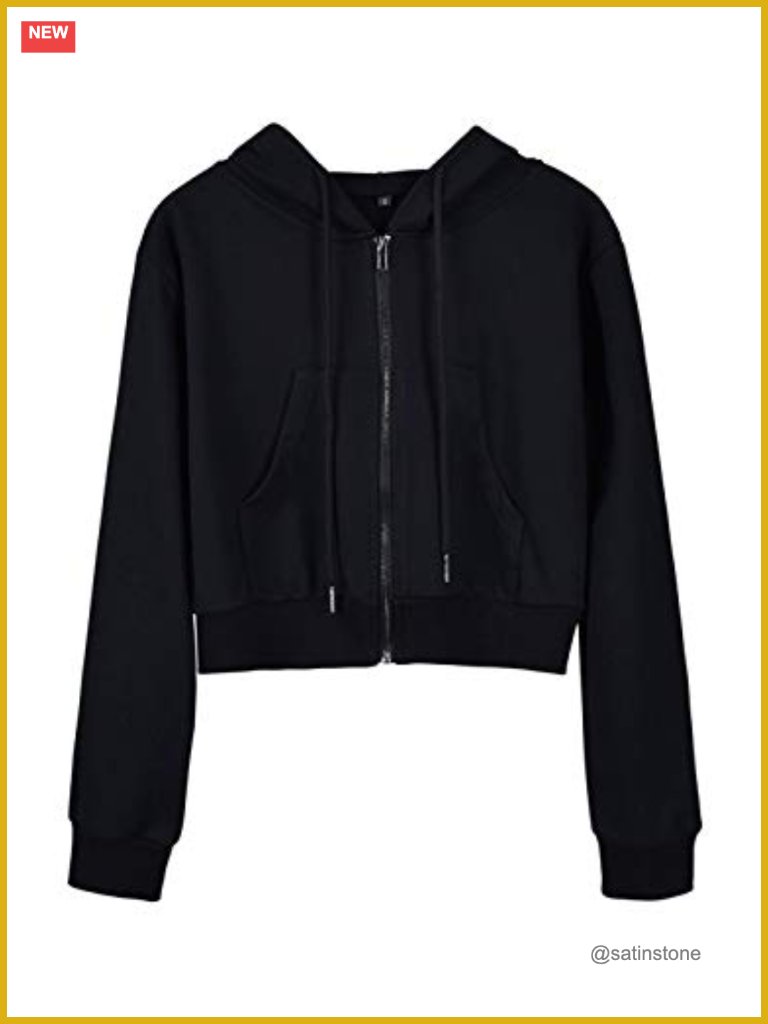Cropped Zip Up Hoodie Women Casual Workout Long Sleeve Jacket Drawstring